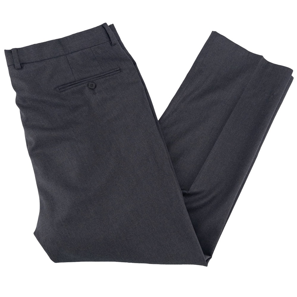 Peter Manning NY Mens 38x28 Dress Pants Charcoal Grey 100% Virgin‎ Wool Business